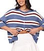 Petal & Pup Lilith Stripe Round Neck 3/4 Sleeve Button Front Knit Sweater Top - Image 5
