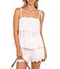 Petal & Pup Zera Eyelet Square Neck Sleeveless Coordinating Top - Image 1