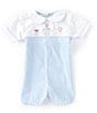 Color:Blue - Image 1 - Baby Boys 12-24 Months Short Sleeve Birthday-Embroidered Color Block Jon Jon