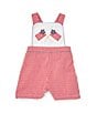 Color:Red - Image 1 - Baby Boys 12-24 Months Sleeveless Solid/Checked Americana Flag Shortall
