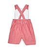 Color:Red - Image 2 - Baby Boys 12-24 Months Sleeveless Solid/Checked Americana Flag Shortall