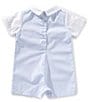 Petit Ami Baby Boys Short Sleeve Color Block Easter Bunny Shortall, Color:Blue - Image 2