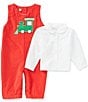 Petit Ami Baby Boys Long Sleeve Train Coverall - Image 2