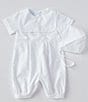 Color:White - Image 1 - Baby 12-24 Months Christening Romper & Bonnet Set