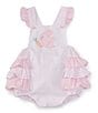 Color:Pink - Image 1 - Baby Girls 3-24 Months Sleeveless Bunny-Applique Ruffle Bubble Romper
