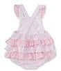 Color:Pink - Image 2 - Baby Girls 3-24 Months Sleeveless Bunny-Applique Ruffle Bubble Romper