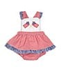 Color:Red - Image 1 - Baby Girls 3-9 Months Sleeveless Americana Flag Mixed-Media Bodysuit