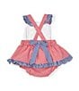 Color:Red - Image 2 - Baby Girls 3-9 Months Sleeveless Americana Flag Mixed-Media Bodysuit