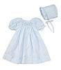 Color:Blue - Image 1 - Baby Girls Preemie-Newborn Smocked Dress
