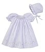 Color:Lavender - Image 1 - Baby Girls Preemie-Newborn Smocked Dress