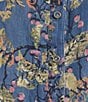 Intro Petite Size Floral Print Lyocell 3/4 Sleeve Button Front Placket Blouse - Image 4