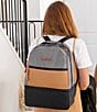 Color:Camel/Graphite - Image 4 - Colorblock Axis Canvas Backpack Diaper Bag
