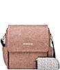 Color:Dusty Rose - Image 1 - Matte Leatherette Boxy Backpack Diaper Bag