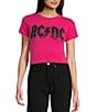 Color:Hot Pink - Image 1 - ACDC Smudge Graphic T-Shirt