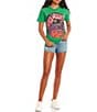 Color:Green - Image 3 - Dbo Space Oversized Graphic T-Shirt