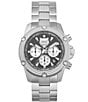 Color:Silver - Image 1 - Hurricane Silver-Toned Stainless Steel Quartz Chronograph Men's Watch
