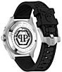 Color:Black - Image 2 - Men's Skeleton Spectre Automatic Silver Black Silicone Strap Watch