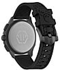 Color:Black - Image 2 - Men's Skeleton Spectre Quartz Chronograph Solid Black Silicone Strap Watch