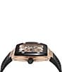 Color:Two-Tone - Image 2 - Men's The Skeleton Automatic Black Silicone Strap Watch