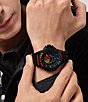 Color:Black - Image 5 - Men's The Skull Quartz Analog Rainbow Crystal Black Dial Black Silicone Strap Watch