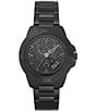 Color:Black - Image 1 - Touchdown Black Stainless Steel Men's Bracelet Watch