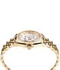 Color:Gold - Image 3 - Women's Date Superlative Crystal Quartz Analog Gold Stainless Steel Bracelet Watch
