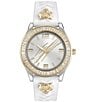 Philipp Plein Women's Eclipse Analog Gold Silicone Strap Watch, Color:White - Image 1