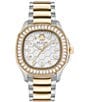 Color:Two Tone - Image 1 - Women's Spectre Crystal Quartz Analog Two Tone Stainless Steel Watch