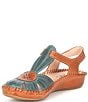 Color:Emerald Brandy - Image 4 - Puerto Vallarta 655 Leather Cut-Out Detail T-Strap Sandals