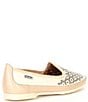 Color:Nata - Image 2 - Aguilas Leather Perforated Detail Slip-On Flats