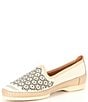 Color:Nata - Image 4 - Aguilas Leather Perforated Detail Slip-On Flats