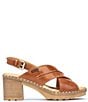 Color:Brandy - Image 2 - Canarias Cross Strap Leather Slingback Sandals