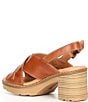 Color:Brandy - Image 4 - Canarias Cross Strap Leather Slingback Sandals