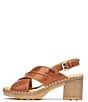 Color:Brandy - Image 5 - Canarias Cross Strap Leather Slingback Sandals