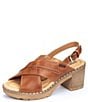 Color:Brandy - Image 6 - Canarias Cross Strap Leather Slingback Sandals