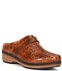 Color:Brandy - Image 1 - Granada Perforated Leather Clogs