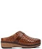 Color:Brandy - Image 2 - Granada Perforated Leather Clogs