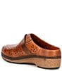 Color:Brandy - Image 4 - Granada Perforated Leather Clogs