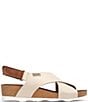Color:Marfil - Image 1 - Mahon Leather Cross Strap Platform Wedge Sandals