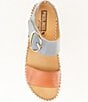 Color:Nectar - Image 5 - Marina Leather Colorblock Cork Wedge Sandals