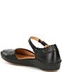 Color:Black - Image 3 - Puerto Vallarta Leather Mary Jane Wedge Flats