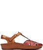 Pikolinos P Vallarta Perforated Leather T-Strap Sandals - Image 1