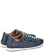 Color:Blue - Image 2 - Soller Leather Hidden Wedge Slip On Sneakers