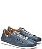 Color:Blue - Image 3 - Soller Leather Hidden Wedge Slip On Sneakers