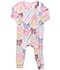 Pink Chicken Baby Girls Bright Multicolor Bow Romper - Image 1