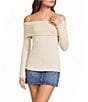 Pink Robin Off The Shoulder Foldover Flare Sleeve Top - Image 1