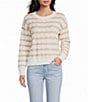 Pink Robin Striped Long Sleeve Sweater - Image 1