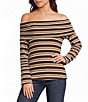 Pink Robin Striped Off-The-Shoulder Foldover Top - Image 5