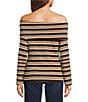 Pink Robin Striped Off-The-Shoulder Foldover Top - Image 6