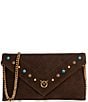PINKO Flat Purse Suede Mini Turquoise Stud Shoulder Bag - Image 1